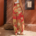 Vintage Chinese Flower Print Harem Pants
