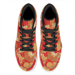 Vintage Chinese Flower Print High Top Leather Sneakers