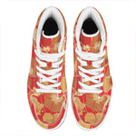 Vintage Chinese Flower Print High Top Leather Sneakers