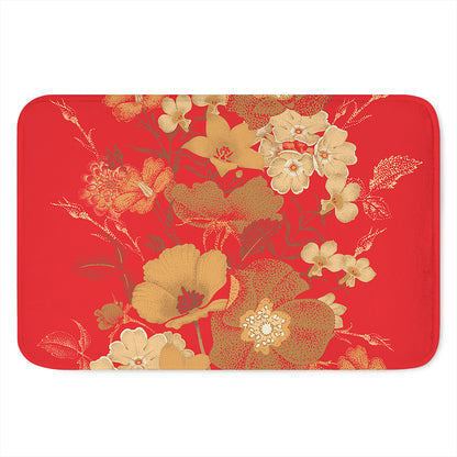 Vintage Chinese Flower Print Indoor Door Mat