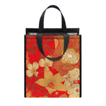 Vintage Chinese Flower Print Insulated Lunch Tote