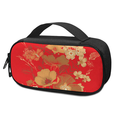 Vintage Chinese Flower Print Insulin Cooler Travel Case