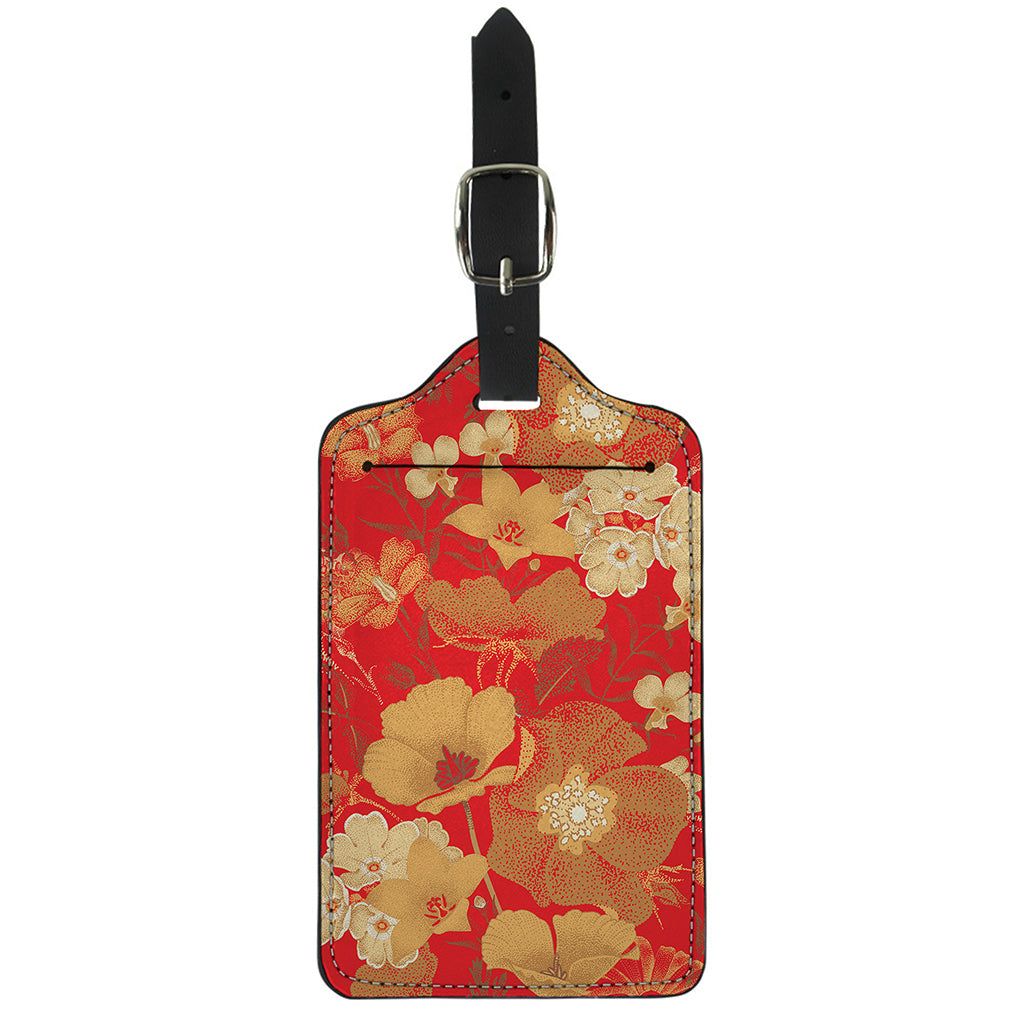 Vintage Chinese Flower Print Luggage Tag