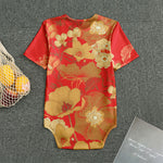 Vintage Chinese Flower Print Men's Bodysuit