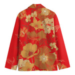Vintage Chinese Flower Print Men's Cotton Blazer