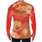 Vintage Chinese Flower Print Men's Long Sleeve T-Shirt