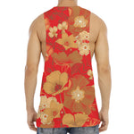Vintage Chinese Flower Print Men's Muscle Tank Top