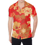 Vintage Chinese Flower Print Men's Shirt