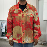 Vintage Chinese Flower Print Men's Shirt Jacket