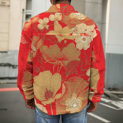 Vintage Chinese Flower Print Men's Shirt Jacket