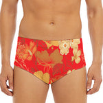 Vintage Chinese Flower Print Men's Triangle Swim Briefs