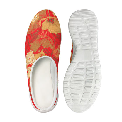 Vintage Chinese Flower Print Mesh Casual Shoes