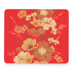 Vintage Chinese Flower Print Mouse Pad