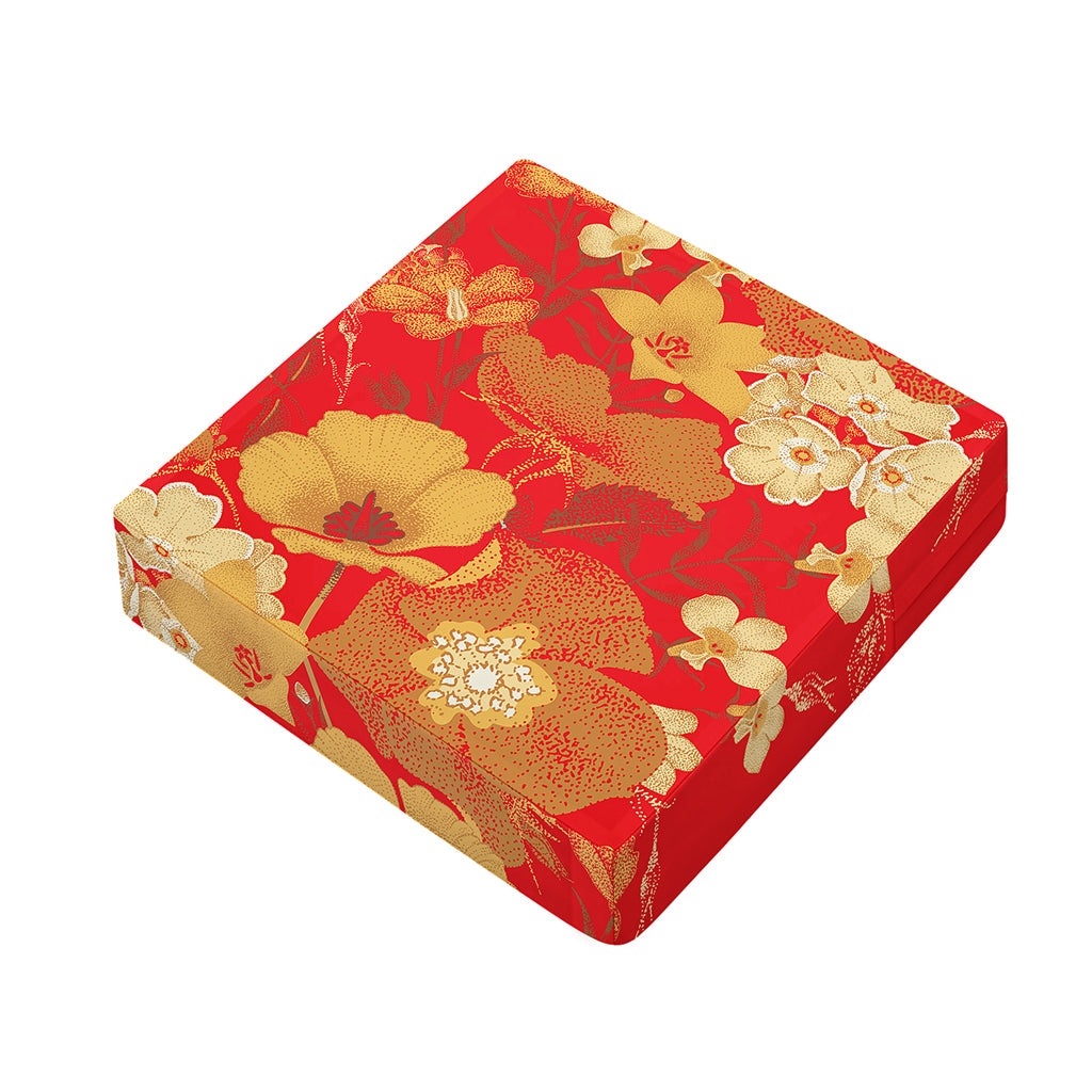 Vintage Chinese Flower Print Outdoor Seat Cushion Cover