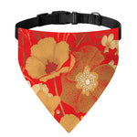 Vintage Chinese Flower Print Over The Collar Dog Bandana