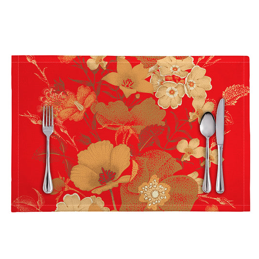 Vintage Chinese Flower Print Placemat