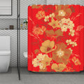 Vintage Chinese Flower Print Polyester Shower Curtain