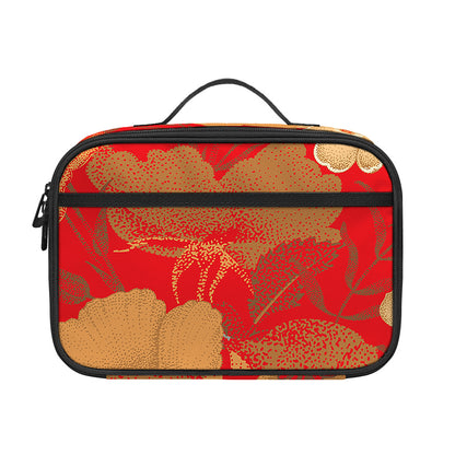 Vintage Chinese Flower Print Portable Lunch Bag