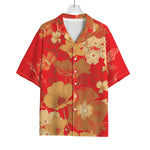 Vintage Chinese Flower Print Rayon Hawaiian Shirt