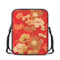 Vintage Chinese Flower Print Rectangular Crossbody Bag