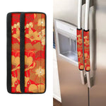Vintage Chinese Flower Print Refrigerator Handle Covers