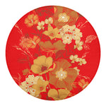 Vintage Chinese Flower Print Round Blanket