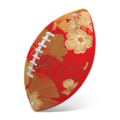 Vintage Chinese Flower Print Rugby Ball