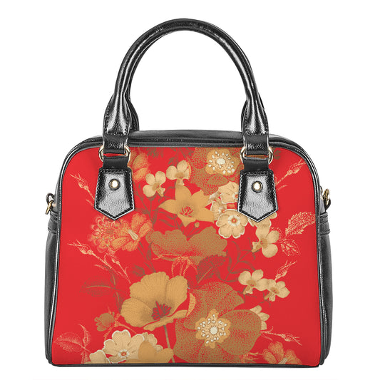 Vintage Chinese Flower Print Shoulder Handbag