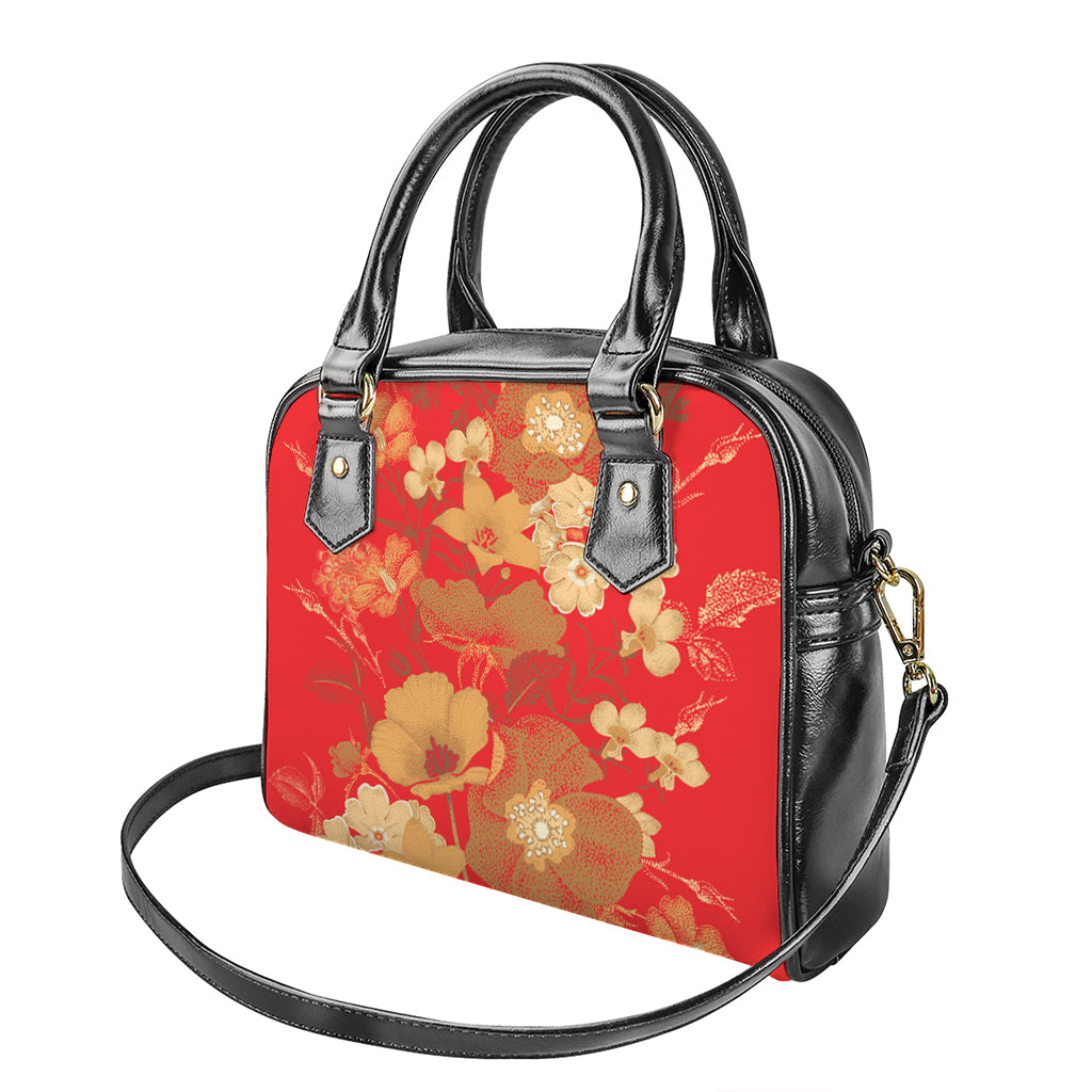 Vintage Chinese Flower Print Shoulder Handbag