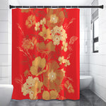 Vintage Chinese Flower Print Shower Curtain