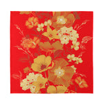 Vintage Chinese Flower Print Silk Bandana