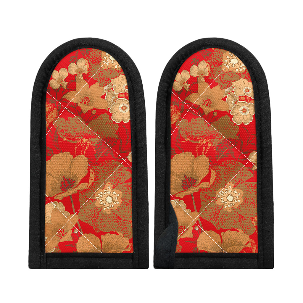 Vintage Chinese Flower Print Skillet Handle Cover