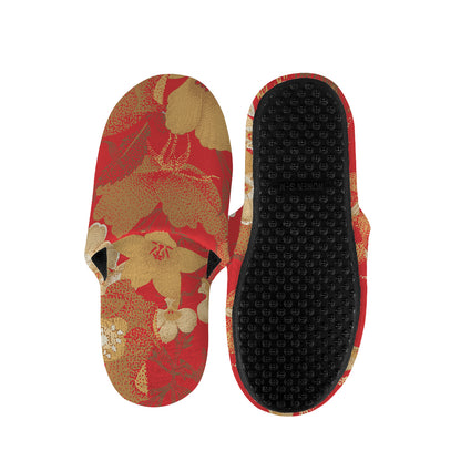Vintage Chinese Flower Print Slippers