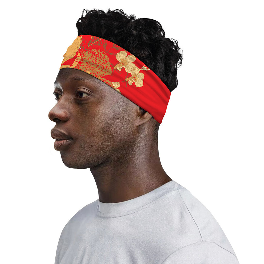 Vintage Chinese Flower Print Sports Headband