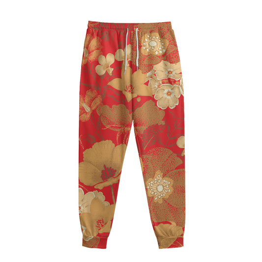 Vintage Chinese Flower Print Sweatpants