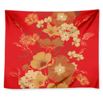 Vintage Chinese Flower Print Tapestry