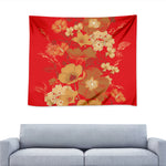 Vintage Chinese Flower Print Tapestry