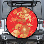 Vintage Chinese Flower Print Tire Cover