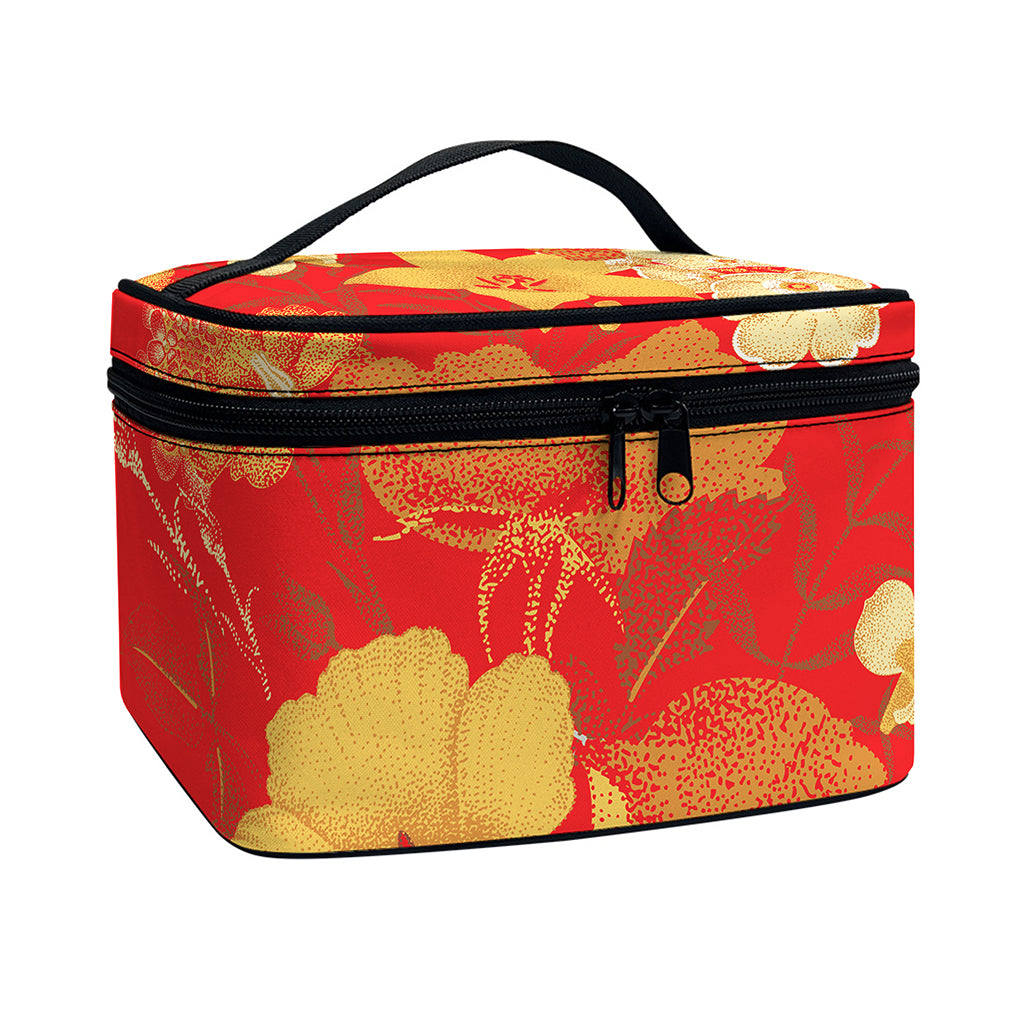 china makeup travel bag Vintage Chinese Flower Print Travel Makeup Bag