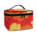 Vintage Chinese Flower Print Travel Makeup Bag