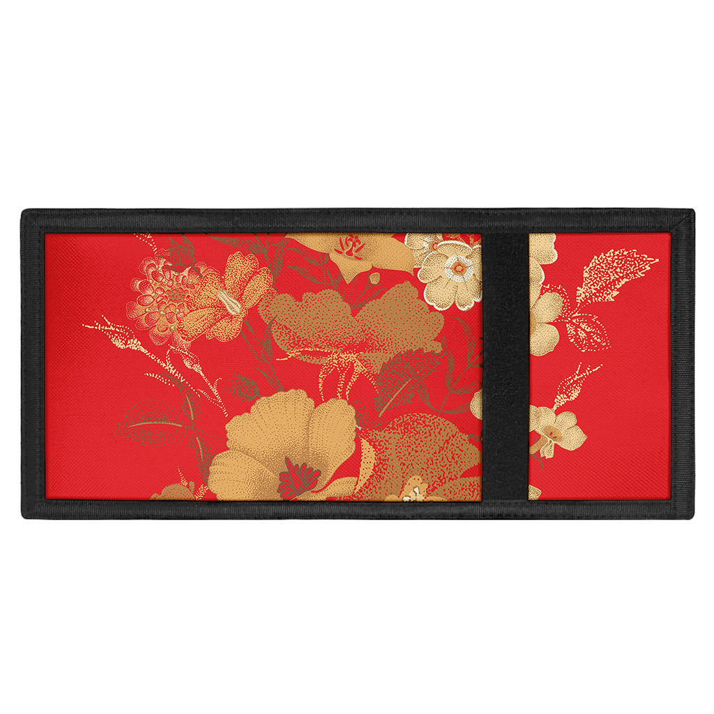 Vintage Chinese Flower Print Trifold Wallet
