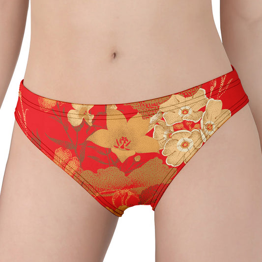 Vintage Chinese Flower Print Women's Panties