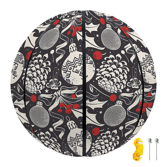 Vintage Christmas Decorations Print Basketball