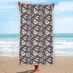 Vintage Christmas Decorations Print Beach Towel