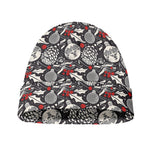 Vintage Christmas Decorations Print Beanie