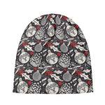 Vintage Christmas Decorations Print Beanie
