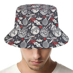 Vintage Christmas Decorations Print Bucket Hat