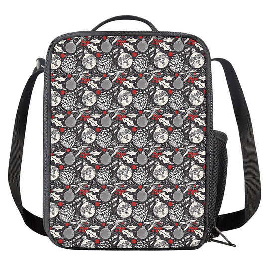 Vintage Christmas Decorations Print Crossbody Lunch Bag