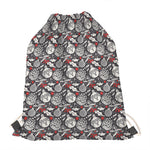 Vintage Christmas Decorations Print Drawstring Bag