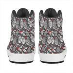 Vintage Christmas Decorations Print High Top Leather Sneakers